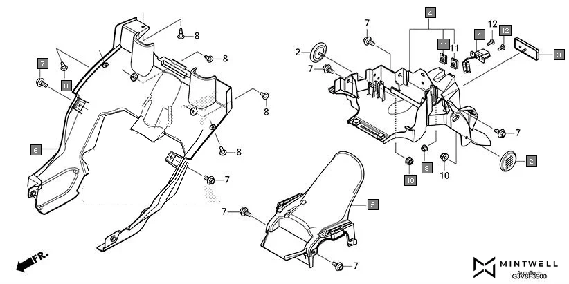 F-39 REAR FENDER assembly diagram for HONDA QC1 EFS9001S