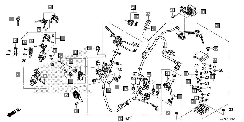 F-41 WIRE HARNESS assembly diagram for HONDA QC1 EFS9001S
