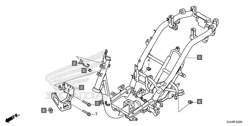 F-42 FRAME BODY assembly diagram for HONDA QC1 EFS9001S