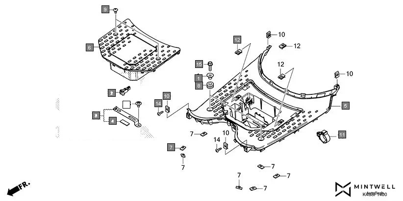 F-14 FLOOR STEP assembly diagram for HONDA Activa e EVI4S