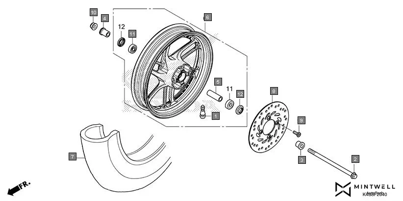 F-20-40 FRONT WHEEL diagram showing 44620-KVT-910