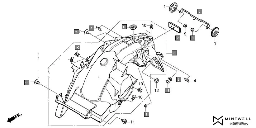F-39 REAR FENDER diagram showing 33741-KPL-902