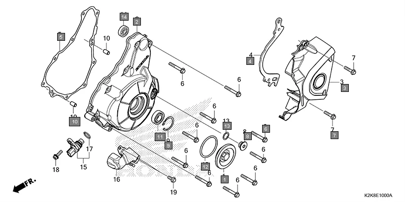 E-10 LEFT CRANKCASE COVER