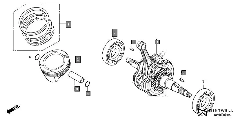 E-16 CRANKSHAFT/PISTON
