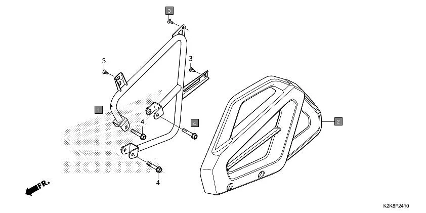 F-24-10 SARI GUARD assembly diagram for HONDA CB300F MC300AS
