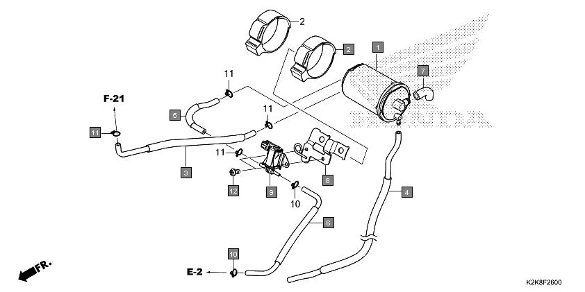 F-26 CANISTER assembly diagram for HONDA CB300F MC300AS