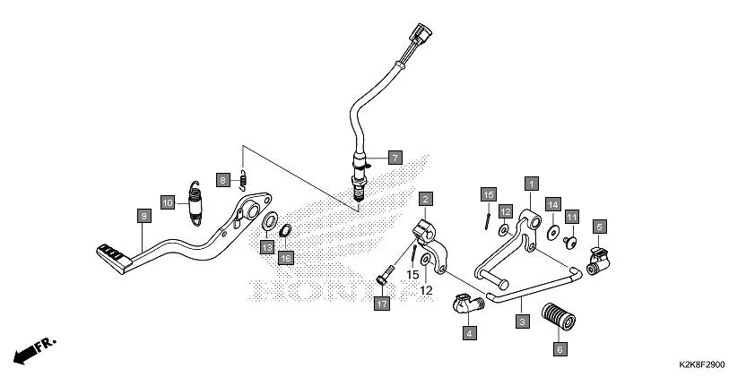 F-29 PEDAL assembly diagram for HONDA CB300F MC300AS
