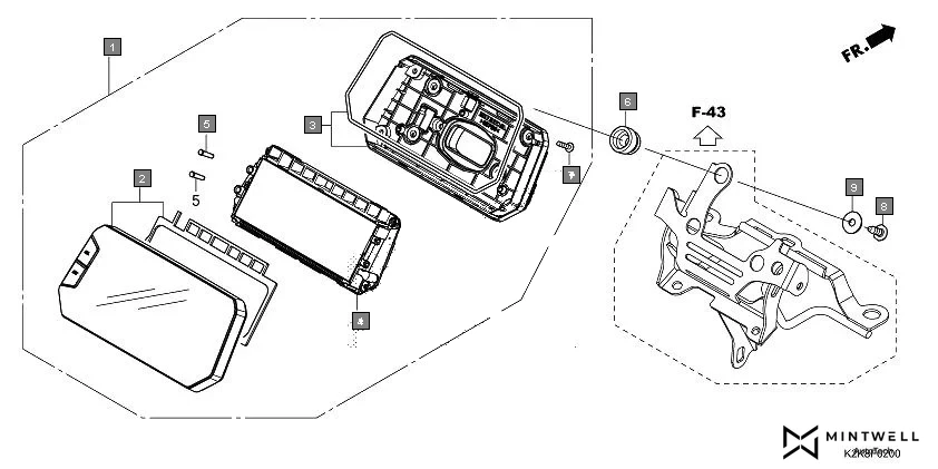 F-2 METER assembly diagram for HONDA CB300F MC300AS
