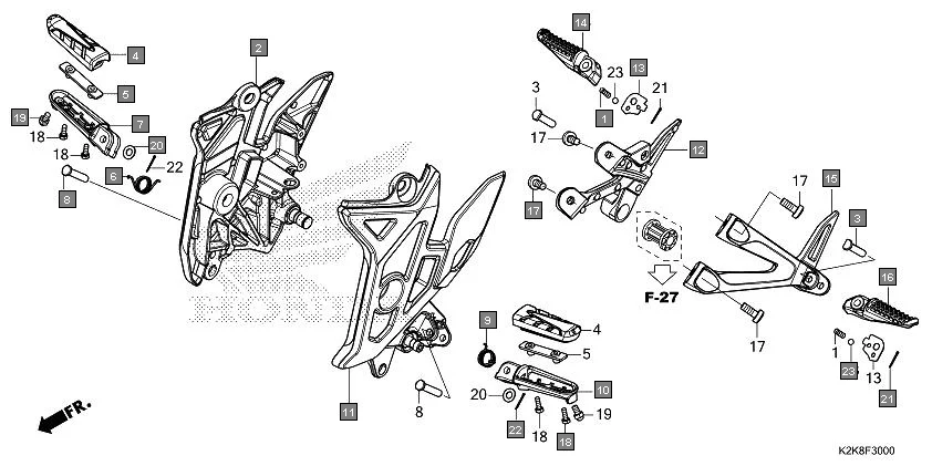 F-30 STEP assembly diagram for HONDA CB300F MC300AS