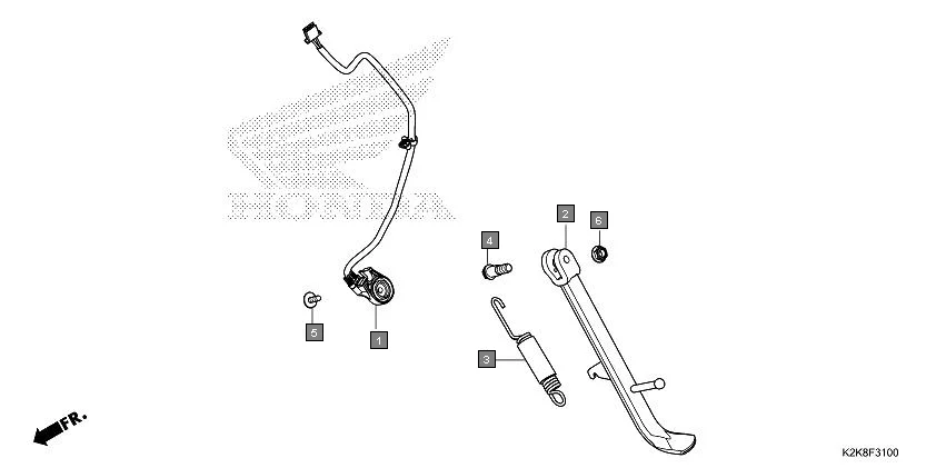 F-31 SIDE STAND assembly diagram for HONDA CB300F MC300AS
