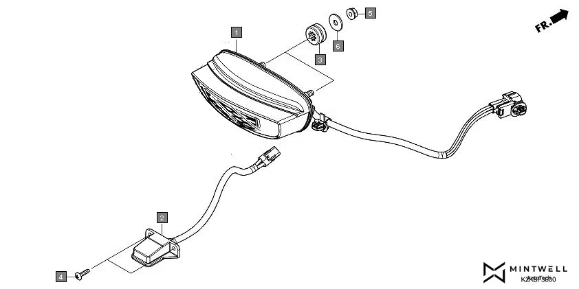 F-36 TAILLIGHT/LICENSE LIGHT assembly diagram for HONDA CB300F MC300AS