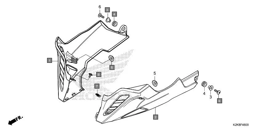 F-46 UNDER COWL assembly diagram for HONDA CB300F MC300AS
