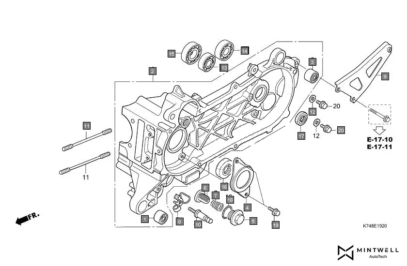 E-19-20 LEFT CRANKCASE