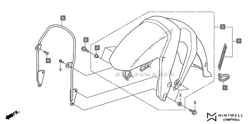 F-11 FRONT FENDER assembly diagram for HONDA Navi NVA110BK