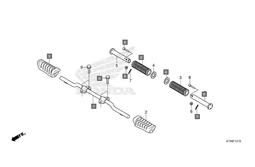 F-14-10 MAIN STEP/PILLION STEP diagram showing 50661-K14-960