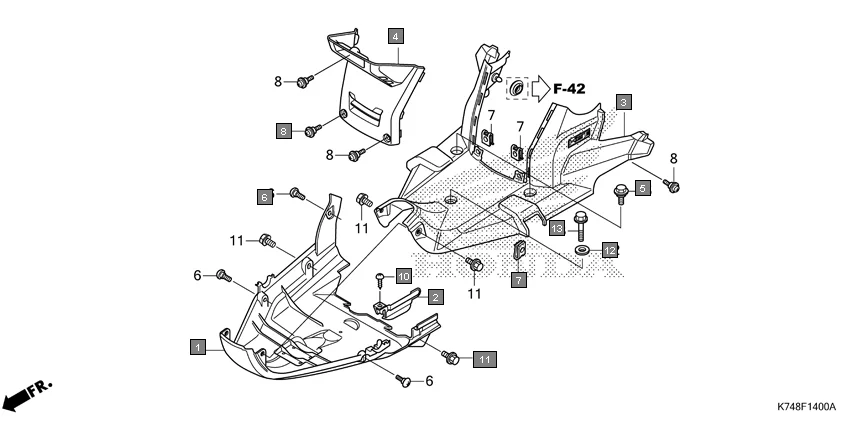 F-14 FLOOR assembly diagram for HONDA Navi NVA110BK