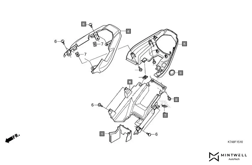 F-15-10 REAR COWL diagram showing 83800-K74-N00ZA