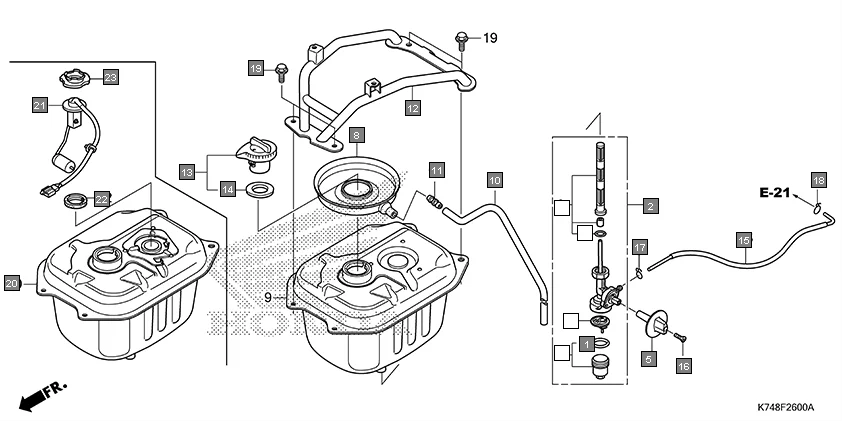 F-26 FUEL TANK diagram showing 16173-001-004