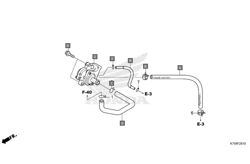 F-28-10 AIR SUCTION VALVE assembly diagram for HONDA Navi NVA110G
