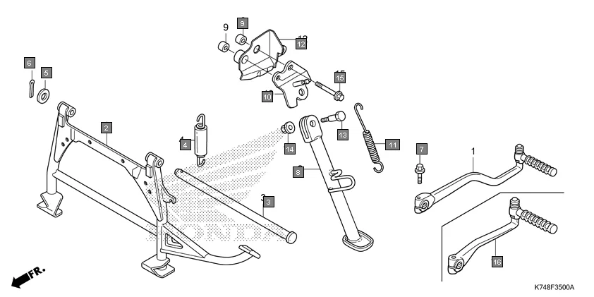 F-35 KICK STARTER ARM/STAND assembly diagram for HONDA Navi NVA110G