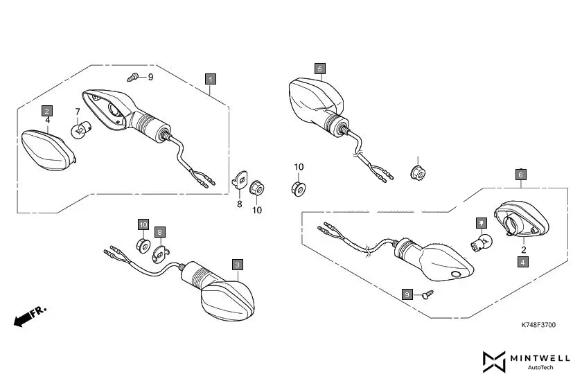 F-37 WINKER assembly diagram for HONDA Navi NVA110H