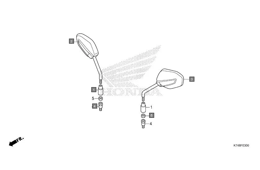 F-3 MIRROR assembly diagram for HONDA Navi NVA110G