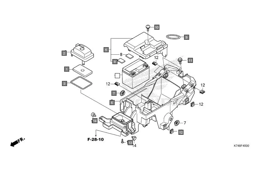 F-40 BATTERY assembly diagram for HONDA Navi NVA110BK