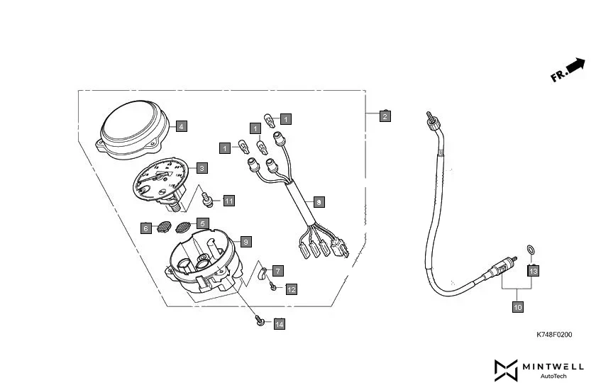 F-2 METER assembly diagram for HONDA Navi NVA110G