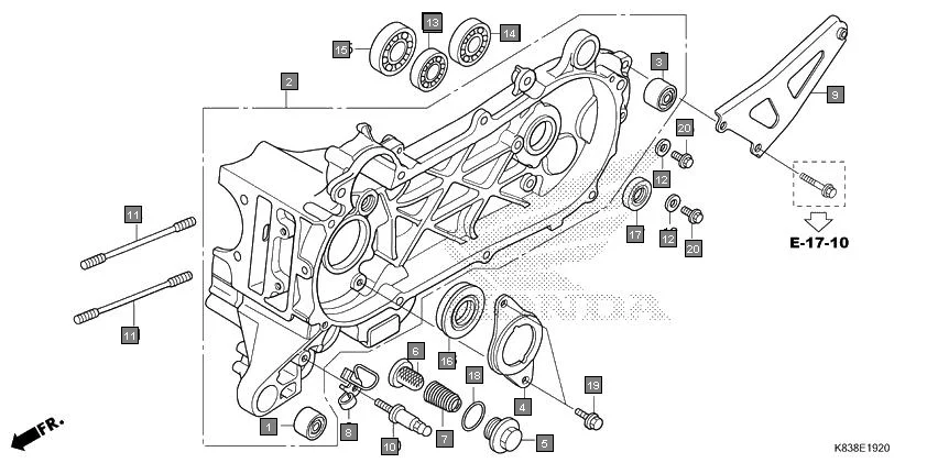 E-19-20 LEFT CRANKCASE