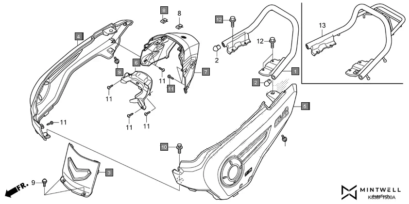 F-15 BODY COVER assembly diagram for HONDA CLIQ NVB110H