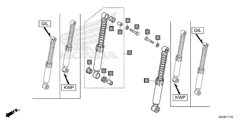 F-17-10 FRONT CUSHION assembly diagram for HONDA CLIQ NVB110H