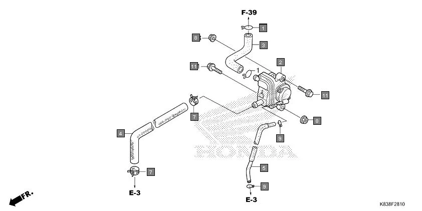 F-28-10 AIR SUCTION VALVE assembly diagram for HONDA CLIQ NVB110H