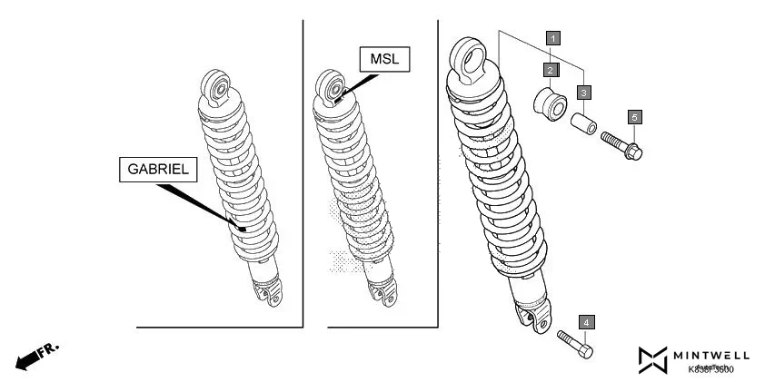 F-36 REAR CUSHION assembly diagram for HONDA CLIQ NVB110H