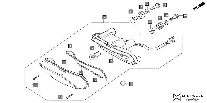 F-38 TAILLIGHT assembly diagram for HONDA CLIQ NVB110H