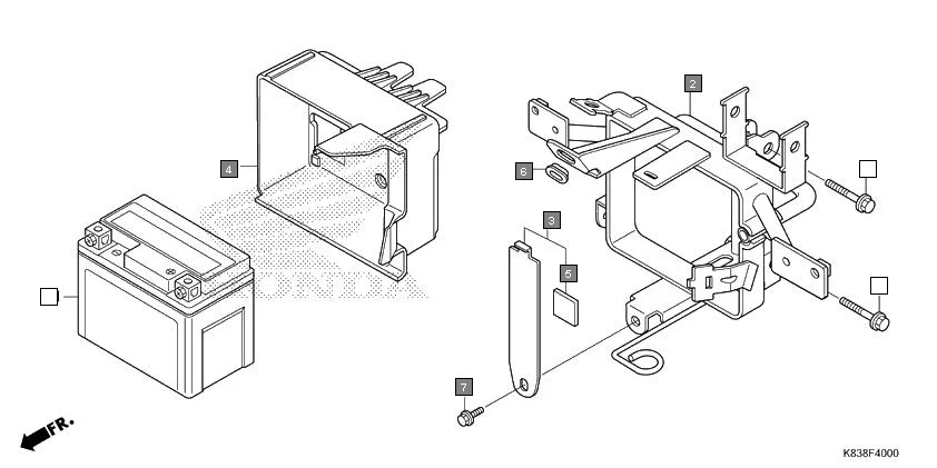 F-40 BATTERY assembly diagram for HONDA CLIQ NVB110H