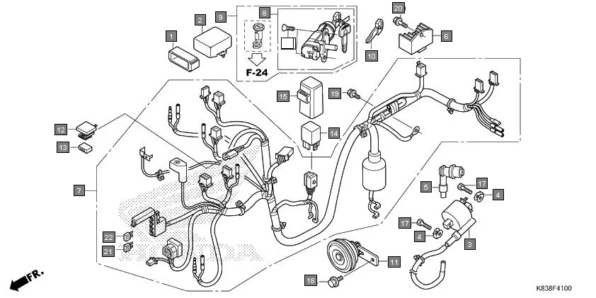 F-41 WIRE HARNESS assembly diagram for HONDA CLIQ NVB110H