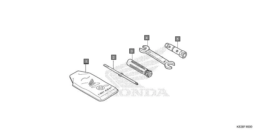 F-46 TOOLS assembly diagram for HONDA CLIQ NVB110H