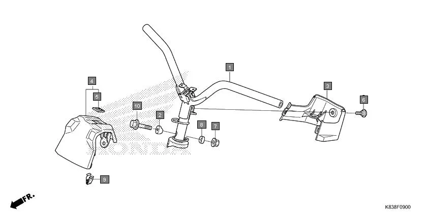 F-9 STEERING HANDLE/HANDLE COVER assembly diagram for HONDA CLIQ NVB110H