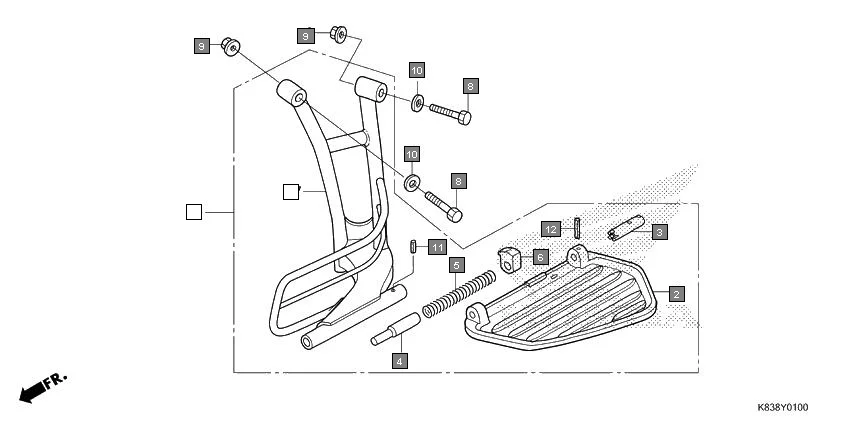 FOP-1 SARI STEP assembly diagram for HONDA CLIQ NVB110H