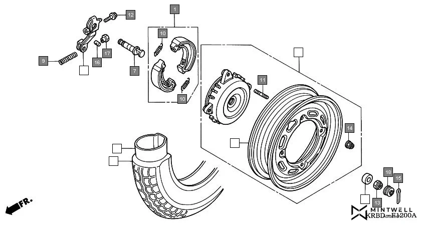 F-12 REAR WHEEL assembly diagram for HONDA Eterno SC1504