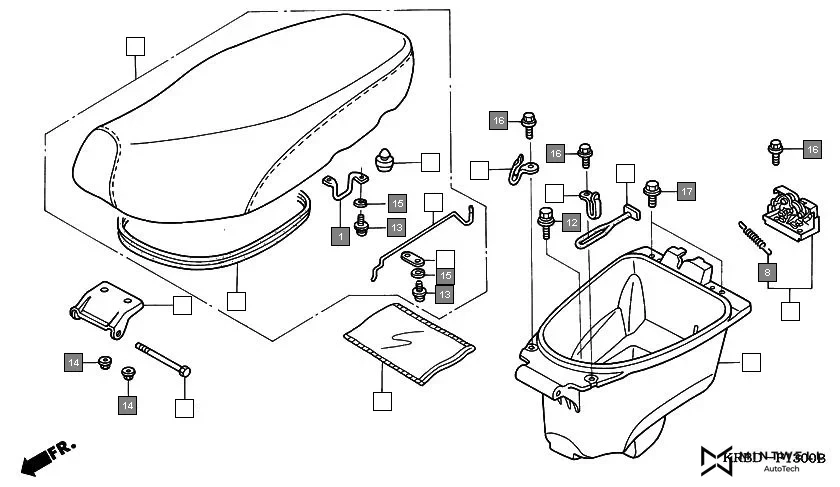 F-13 SEAT/LUGGAGE BOX assembly diagram for HONDA Eterno SC1504