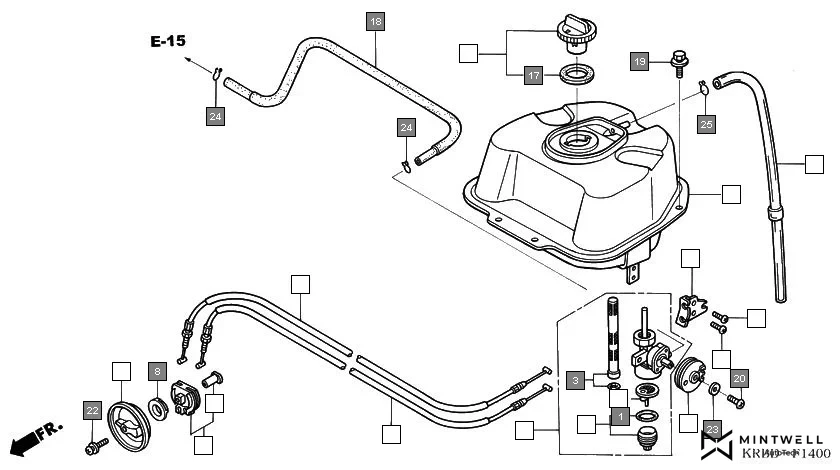 F-14 FUEL TANK diagram showing 17512-KRB-900