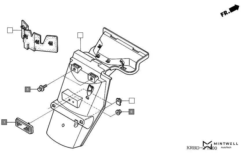 F-15 REAR FENDER assembly diagram for HONDA Eterno SC1504