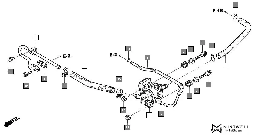 F-16-1 AIR SUCTION VALVE assembly diagram for HONDA Eterno SC1504