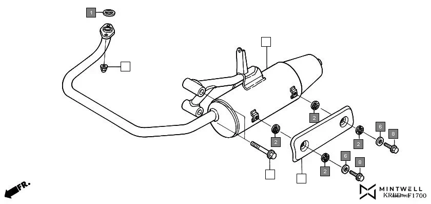 F-17 EXHAUST MUFFLER assembly diagram for HONDA Eterno SC1504