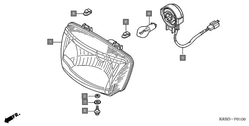 F-1 HEADLIGHT assembly diagram for HONDA Eterno SC1504
