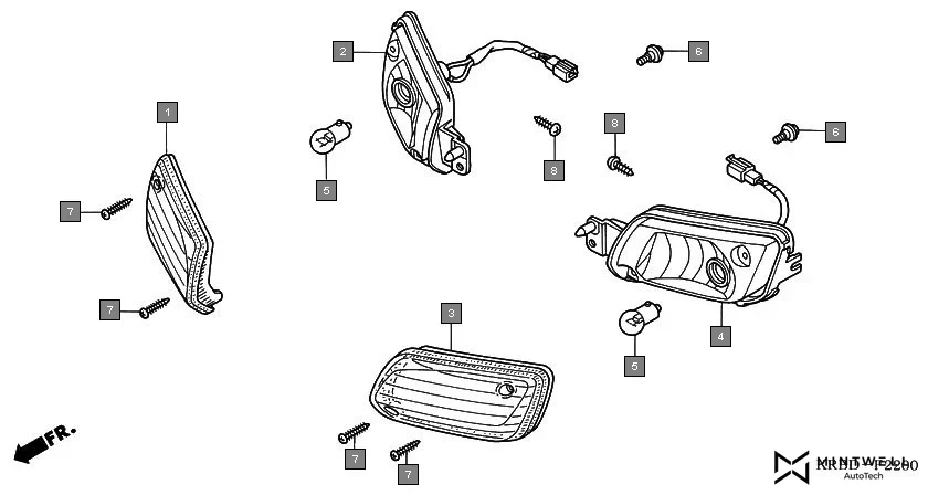 F-22 WINKER assembly diagram for HONDA Eterno SC1504