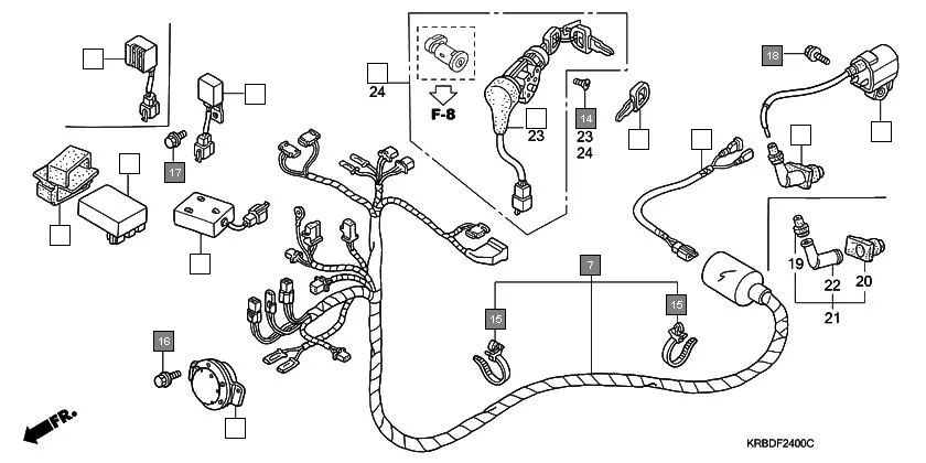 F-24 WIRE HARNESS diagram showing 90672-KPL-901