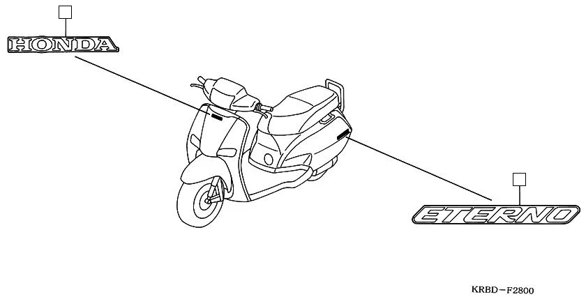 F-28 EMBLEM/MARK assembly diagram for HONDA Eterno SC1504
