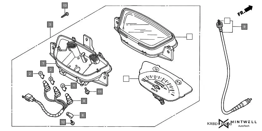 F-2 METER assembly diagram for HONDA Eterno SC1504